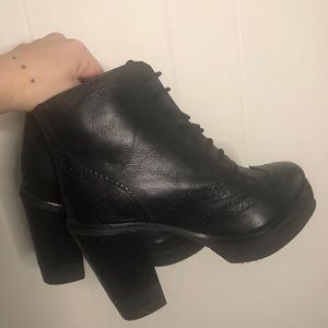 Platform heel ankle boots